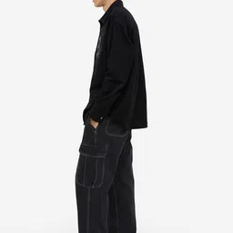 H&M Men Loose Cargo Style Denim Joggers image 3