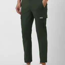 Van Heusen Flex Men Slim Fit Mid-Rise Cropped Cargos Trousers image 4