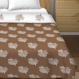 CHICERY Brown & White Ethnic Motifs Cotton AC Room 210 GSM Reversible Single Bed Dohar image 4