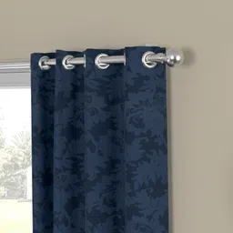 ROSARA HOME Emerald Dyed Blue 2 Pieces Self Design Jacquard Window Curtains image 3