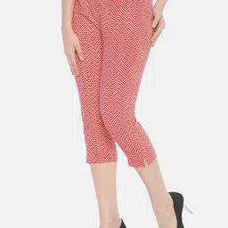 Weaves of Tradition Women Hand Block Printed Cotton High-Rise Cigarette Trousers image 2