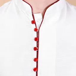 PRINTCULTR Mandarin Collar Pure Silk Kurta With Trousers image 2