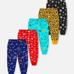 YK X Trampoline Infants Pack Of 5 Printed Cotton Joggers image 2