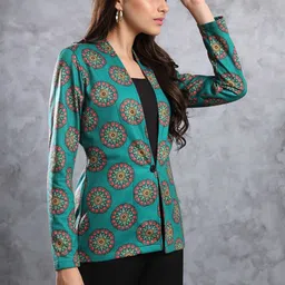 TANDUL Printed Notched Lapel Slim Fit Single Breasted Blazers image 5