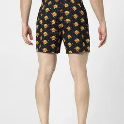 Jack & Jones Men Black & Yellow Planet Printed Boxers image 4