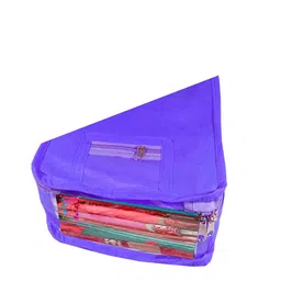 atorakushon  Blue Solid Blouse Wardrobe Storage Bag Organisers image 3