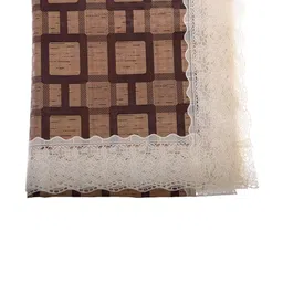 Kuber Industries Brown & White Printed Waterproof 4 Seater Table Cover image 3