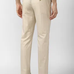 Van Heusen Men Cream-Coloured Slim Fit Formal Trousers image 2