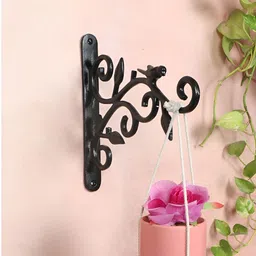 Two Moustaches Black Bird Designed Metal Wall Hook Plant Bracket image 3