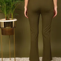 mokshi Women Pleated Bootcut Trousers image 5