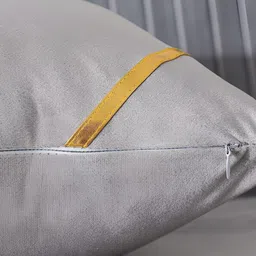 Vinayaka Fab Green  2 Pieces Striped Velvet Square Cushion Covers image 5