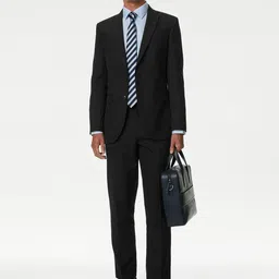 Marks & Spencer Men Slim Fit Mid-Rise Formal Trousers image 5