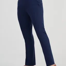 MR BUTTON Men Mid-Rise Slim Fit Plain Chinos Trousers image 2