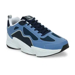 HRX by Hrithik Roshan Men Blue & White Textured Chunky Sneakers image 2