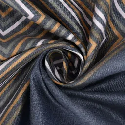 MORADO Blue & Beige Geometric Printed 210 TC Single Bedsheet With 1 Pillow Cover image 3