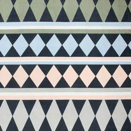 Bromwick Blue Geometric 210 TC King Bedsheet with 2 Pillow Covers image 4