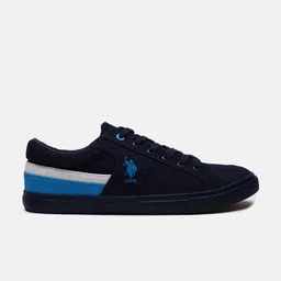 u.s. polo assn. U S Polo Assn Men Blue Solid Round Toe Sneakers image 4