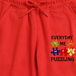 NUSYL Kids Red Printed Joggers image 2