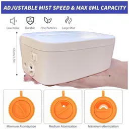 curecheck Portable Nebulizer Steamer Machine for Adult & Kids for Cold & Cough | Low Noise Nebulizer image 3