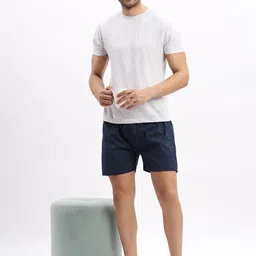 SHOWOFF Printed Cotton Mid-Rise Boxer AM-149-11_NavyBlue-Navy Blue image 4