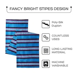 Encasa Homes Blue Striped Table Runner image 4