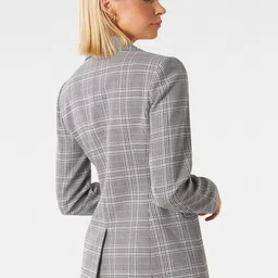 Forever New Checked Single-Breasted Tailored-Fit Formal Blazers image 4