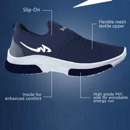 Bruton Men Textured Lightweight Slip-On Sneakers image 2