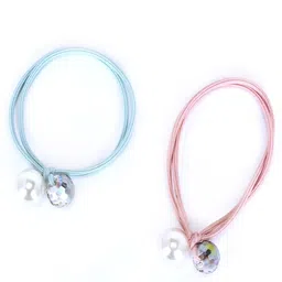 Jewelz Set of 4 Pearl Beaded Ponytail Holders image 4