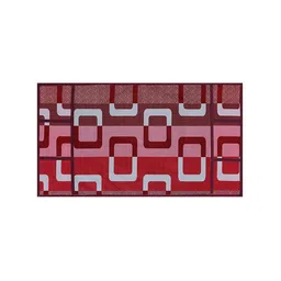 Dakshya Industries Maroon & Red 4 Pcs Geometric Printed Waterproof Fridge Covers & Mats image 2