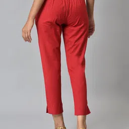 AURELIA Women Red Solid Trousers image 3