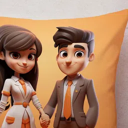 STITCHNEST Yellow & White Square Cushion Cover image 4