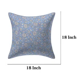 Texstylers Blue & Black 5 Pieces Printed Cotton Square Reversible Cushion Covers image 2
