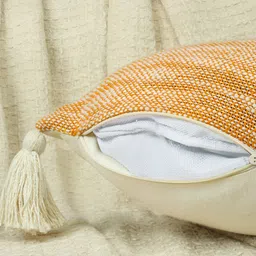 HOMADORN Yellow 2 Pieces Striped Square Cushion Covers image 3