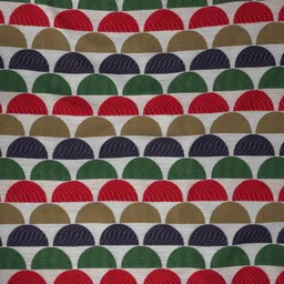 ROSARA HOME Pack Of 2 Red & Green Geometric Jacquard Square Cushion Covers image 3