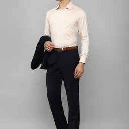 Luxure by Louis Philippe Men Plain Flat-Front Slim Fit Formal Trousers image 5