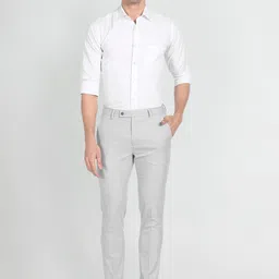 Arrow Men Mid Rise Plain Slim Fit Formal Trousers image 4