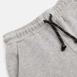 mackly Boys Grey Melange & Black Solid Joggers image 3