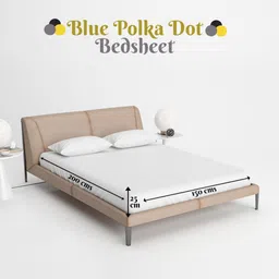 Divine Casa Yellow & White 144 TC King Bedsheet with 2 Pillow Covers image 4