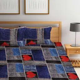 Arrabi Pack Of 2 Printed 300 TC King Bedsheet with 2 Pillow Covers image 2