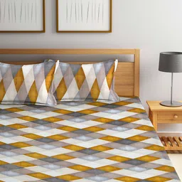 Arrabi Pack Of 2 Printed 300 TC King Bedsheet with 2 Pillow Covers image 3