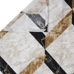 Arrabi Brown & White Geometric 300 TC King Bedsheet with 2 Pillow Covers image 4