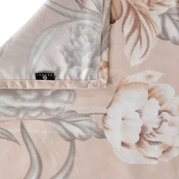 Arrabi Beige & Grey Floral 300 TC King Bedsheet with 2 Pillow Covers image 2