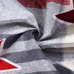 Arrabi Red & Grey Graphic 300 TC King Bedsheet with 2 Pillow Covers image 2