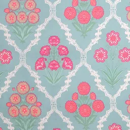 Bajo's Green & Pink Floral 350 TC King Bedsheet with 2 Pillow Covers image 4