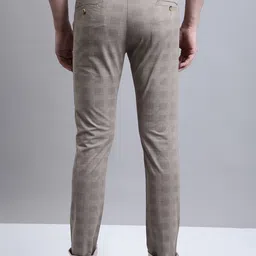 Cantabil Men Mid-Rise Checked Comfort Trousers image 2