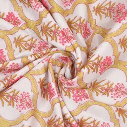 JAIPUR FABRIC Jaal Darbar Pink & White Mild Winter 120 GSM Cotton Double Bed Dohar image 4