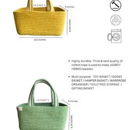 JASMEY HOMES Yellow & Green 2 Pieces Reusable Wardrobe Multi-Utility Organiser image 4