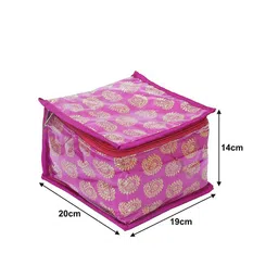 Kuber Industries Pink Printed 10 Pouches Jewellary Organisers image 4
