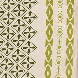 URBAN SPACE Cream-Colored Printed Pure Cotton 4-Seater Table Cover image 5