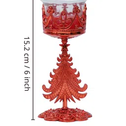 TIED RIBBONS Set Of 4 Red Christmas Decoration Tealight Candle Holders With Stand image 5